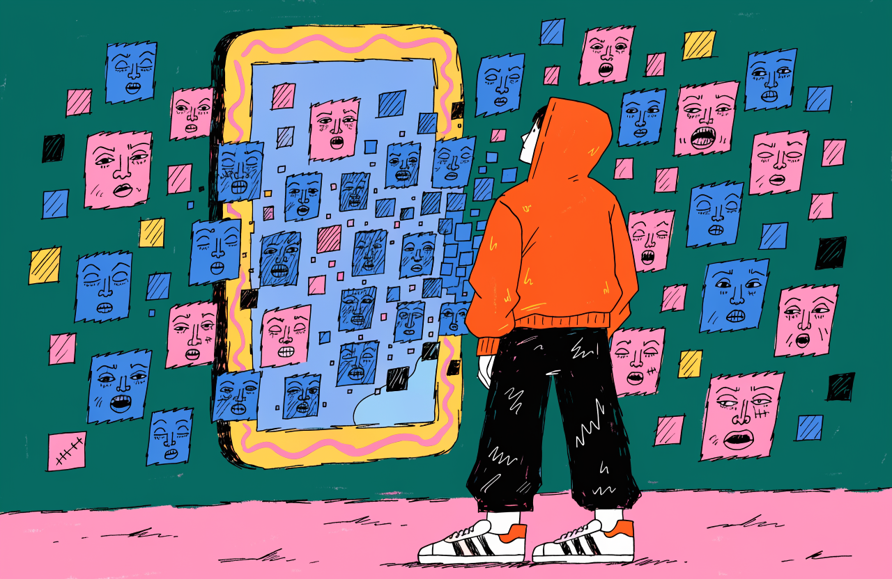 Ilustrație editorială despre scandalul deepfake Grok